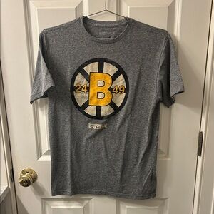 CCM Gray T-Shirt with Boston Bruins Emblem